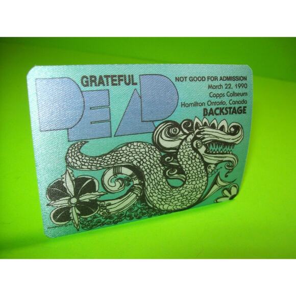 Grateful Dead Backstage Pass Sea Serpent Dragon 1990 Tour Vintage Original - Picture 1 of 6